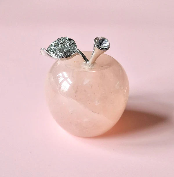 Maça de Quartzo Rosa c/strass 3x3cm