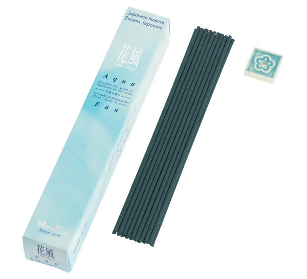 Incenso Japonês - Aqua Ka-Fuh - 50 barritas e incensário