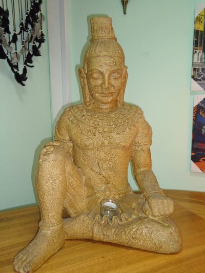Estatua de Buda grande com 120cm em po de pedra estilo arenito de Angkor Wat
