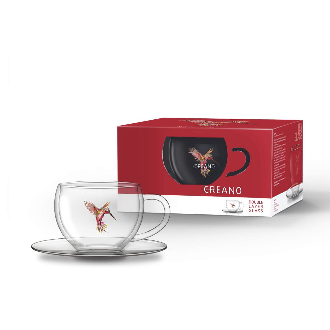 Caixa de presente exclusiva com caneca termica Hummi beija flor vermelha Creano