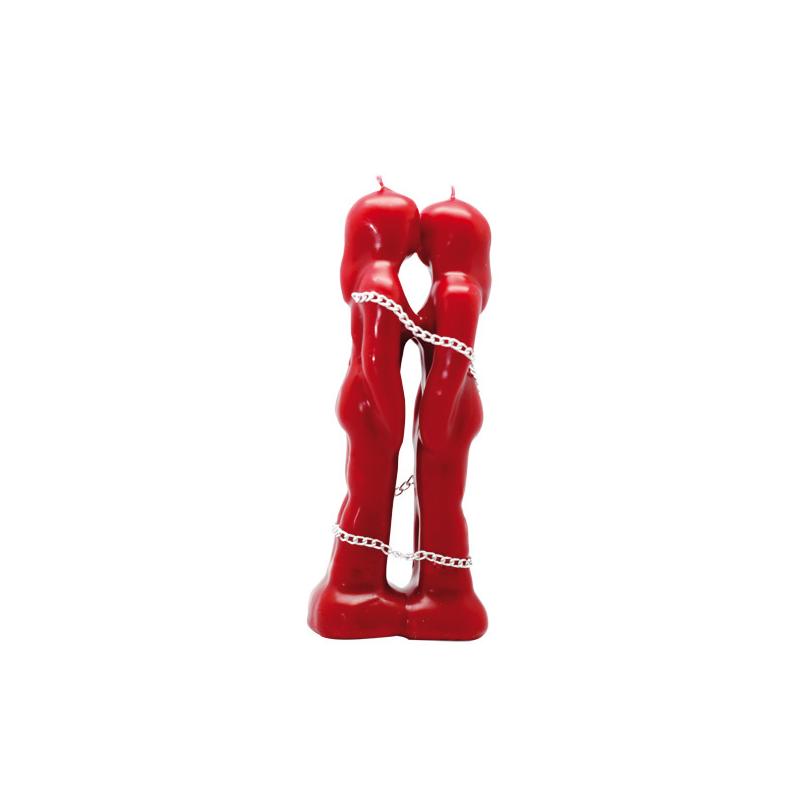 Vela de duas figuras femininas unidas para rituais de amor.