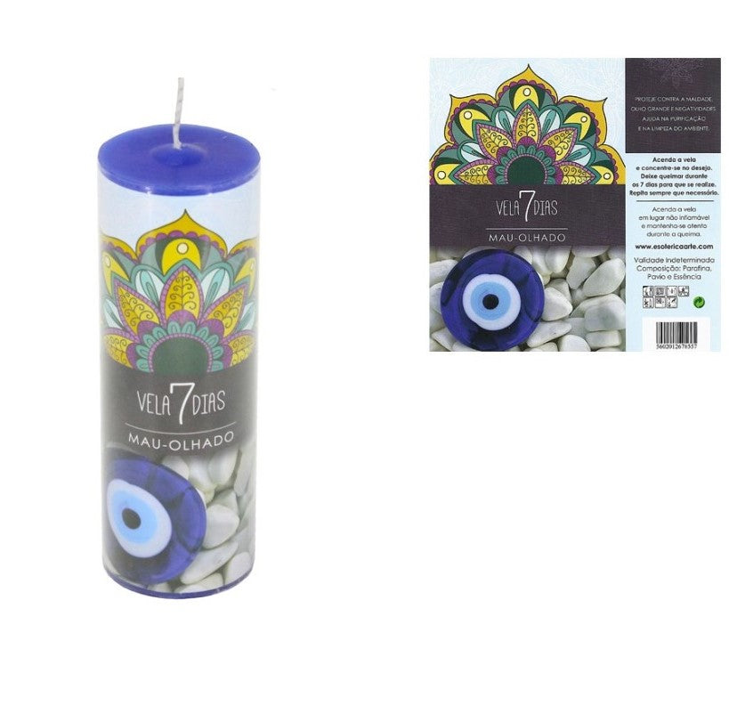Vela 7 dias Mau-Olhado para proteção espiritual contra inveja e energias negativas