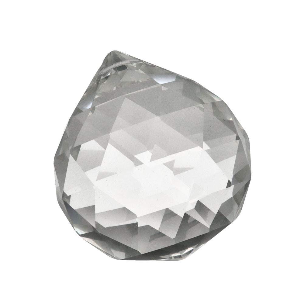 Bola de Cristal Multifacetada Branca 40mm | Pureza e Proteção Feng Shui