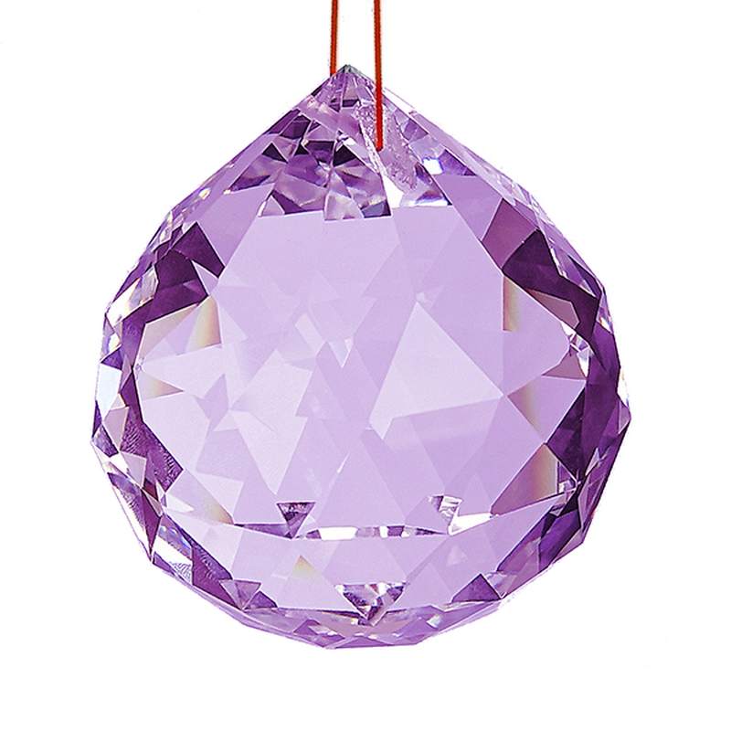 Bola de Cristal Multifacetada Púrpura 40mm | Intuição e Espiritualidade Feng Shui