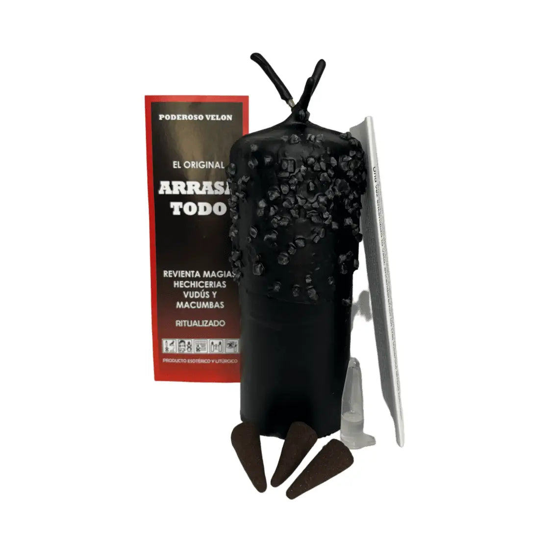Kit do velão preparado Arrasa Tudo acompanhado por óleo de destruição e três incensos para quebra de magias.