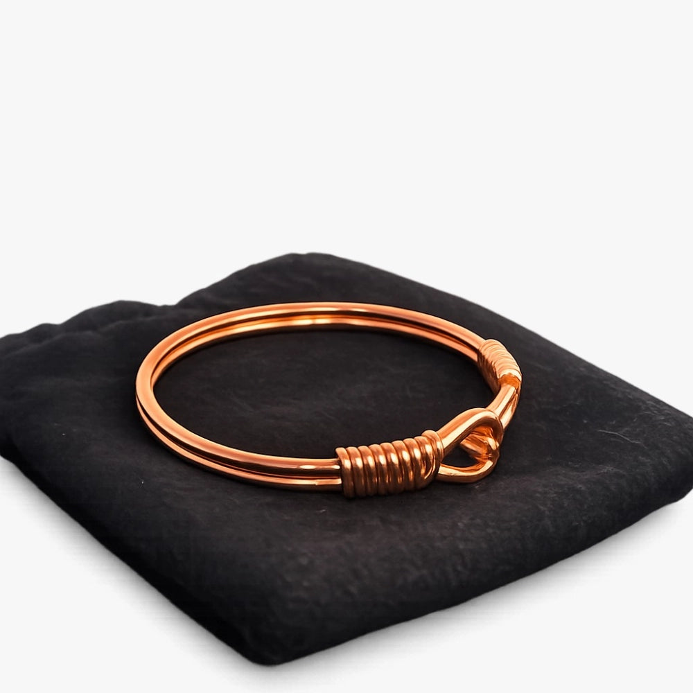 Pulseira Masculina de Cobre com Fecho Gancho