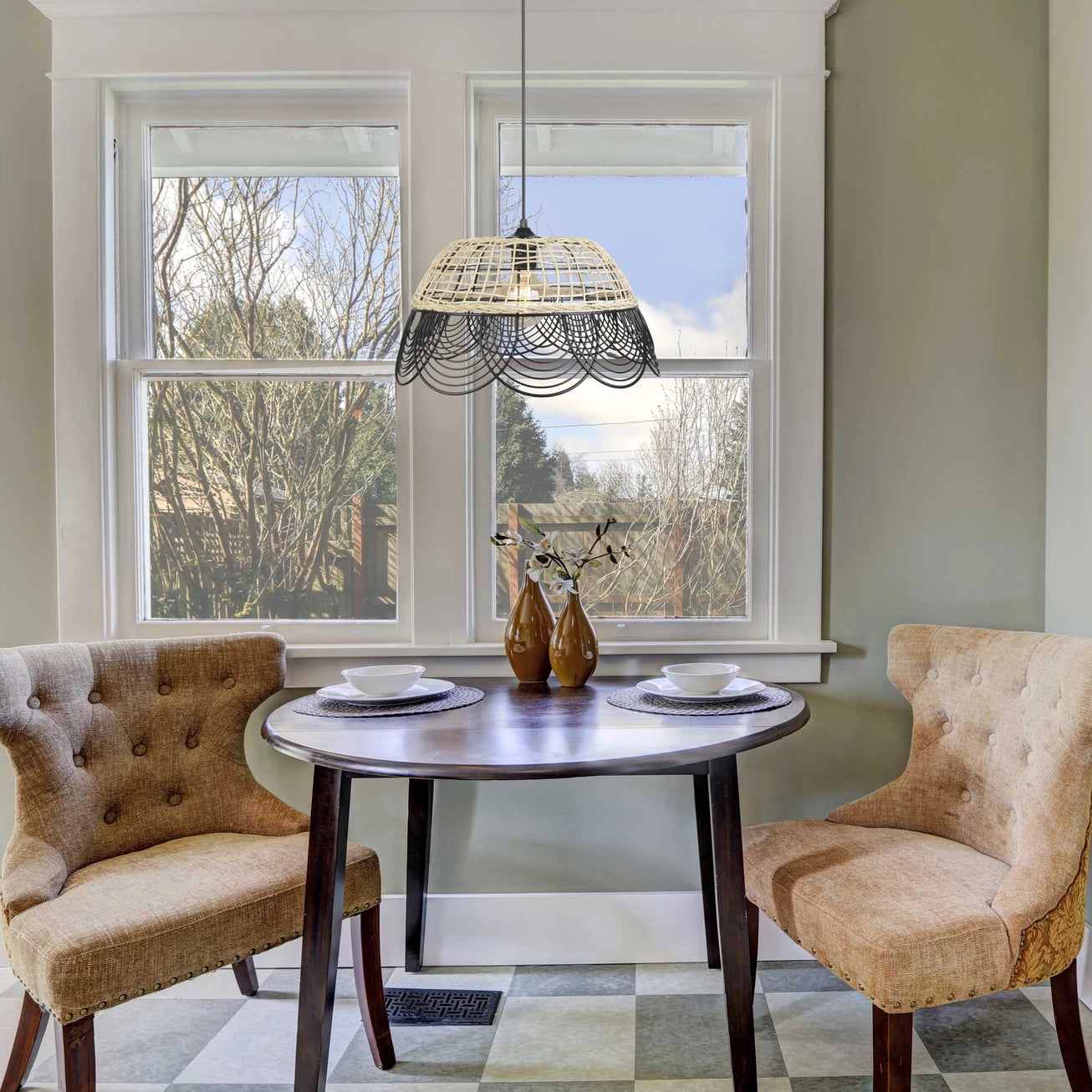 Candeeiro em Rattan natural e Metal - Vitang