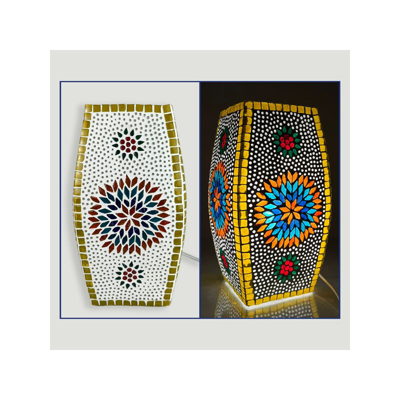 Candeeiro de Mesa Vidro Mandala - India 18x30 cms