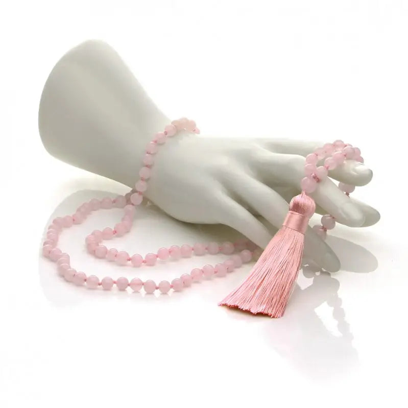 Japamala Budista em Quartzo Rosa