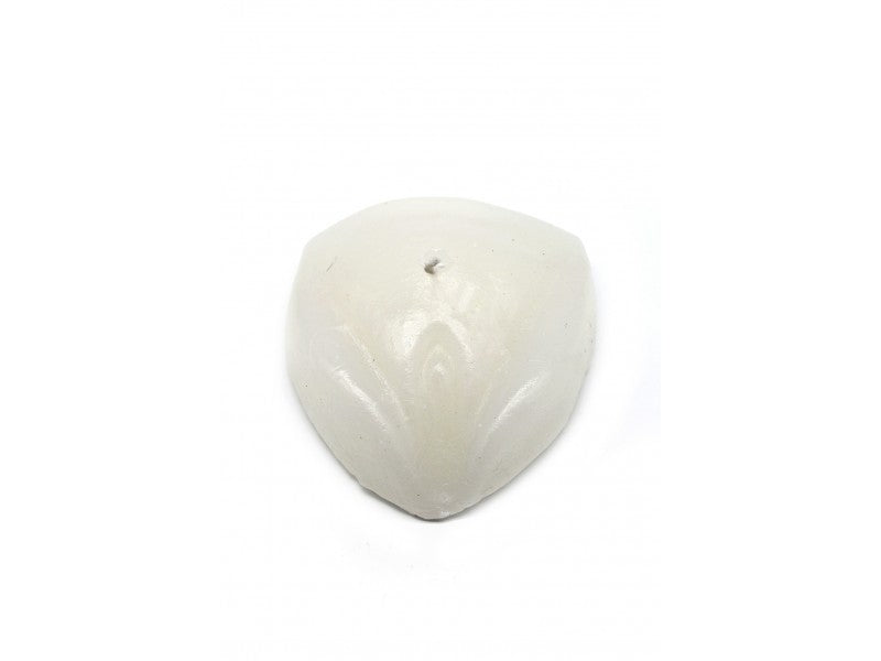 Vela feminina branca em cera artesanal para purificação espiritual e harmonia energética