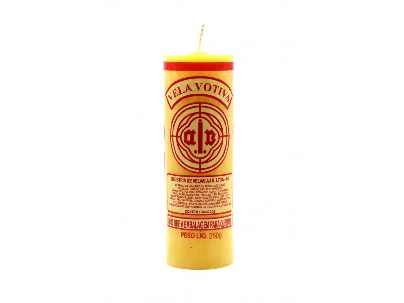 Vela de 7 dias cor amarela para rituais espirituais e proteção energética