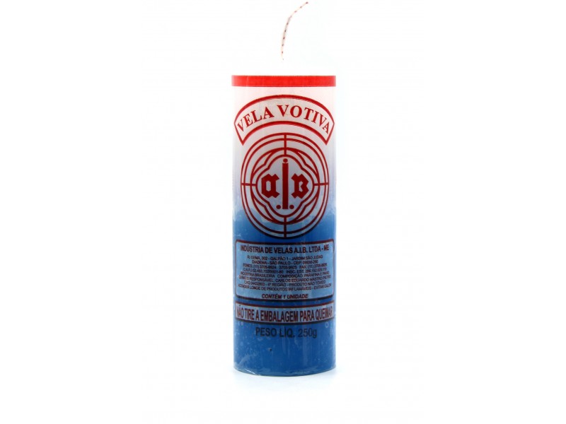 Vela de 7 dias branca e azul para paz, proteção e tranquilidade