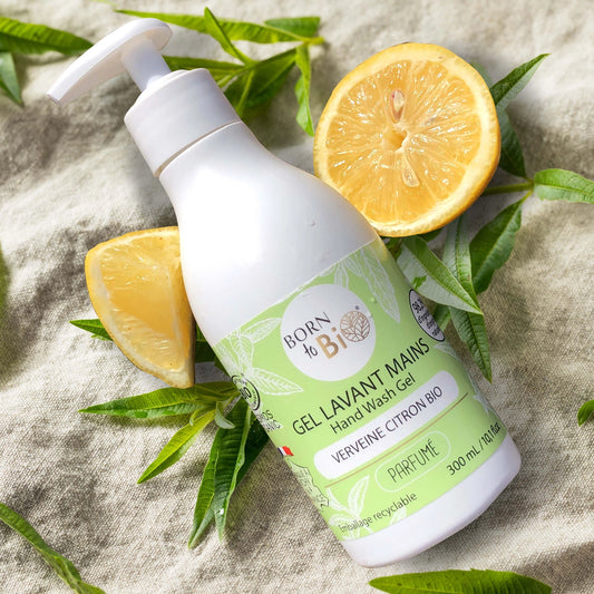 Frasco doseador de sabonete liquido de limao e verbena certificado bio Born to Bio