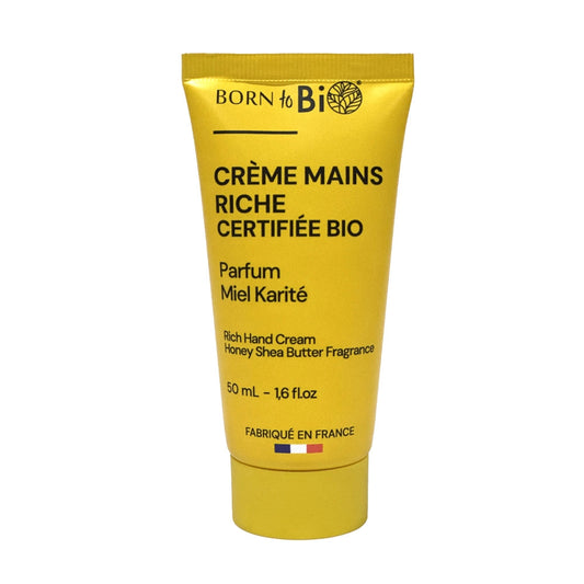 Tubo de creme de maos nutritivo mel e karite certificado cosmos organic Born to Bio