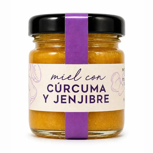 Frasco de Mel com Cúrcuma e Gengibre 50g para acompanhar chás e tostas