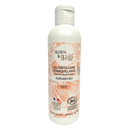 Frasco de 200ml de Água Micelar Citrus Born to Bio para pele mista a oleosa