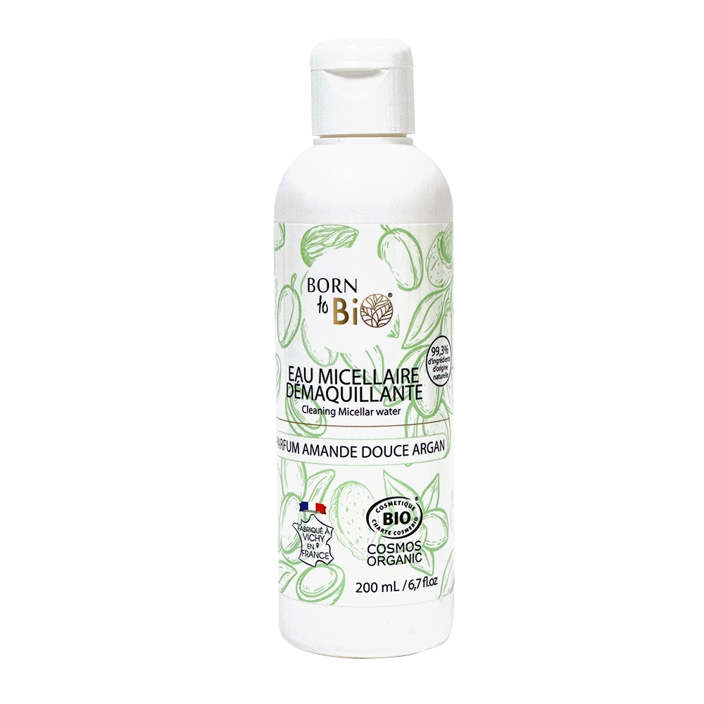 Frasco de 200ml de Água Micelar Bio com Amêndoa Doce e Argan para pele normal a seca