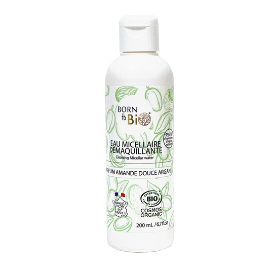 Frasco de 200ml de Água Micelar Bio com Amêndoa Doce e Argan para pele normal a seca