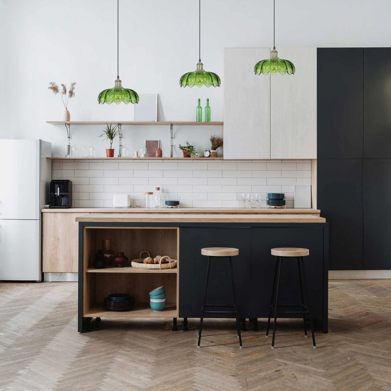 Candeeiro em vidro Pétala - estilo retrô