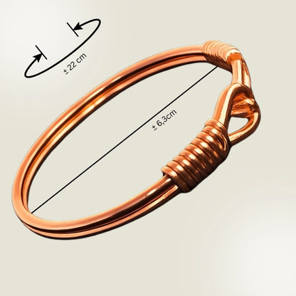 Pulseira Masculina de Cobre com Fecho Gancho
