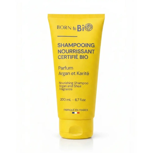 Tubo de champo nutritivo de argao e manteiga de karite certificado bio Born to Bio
