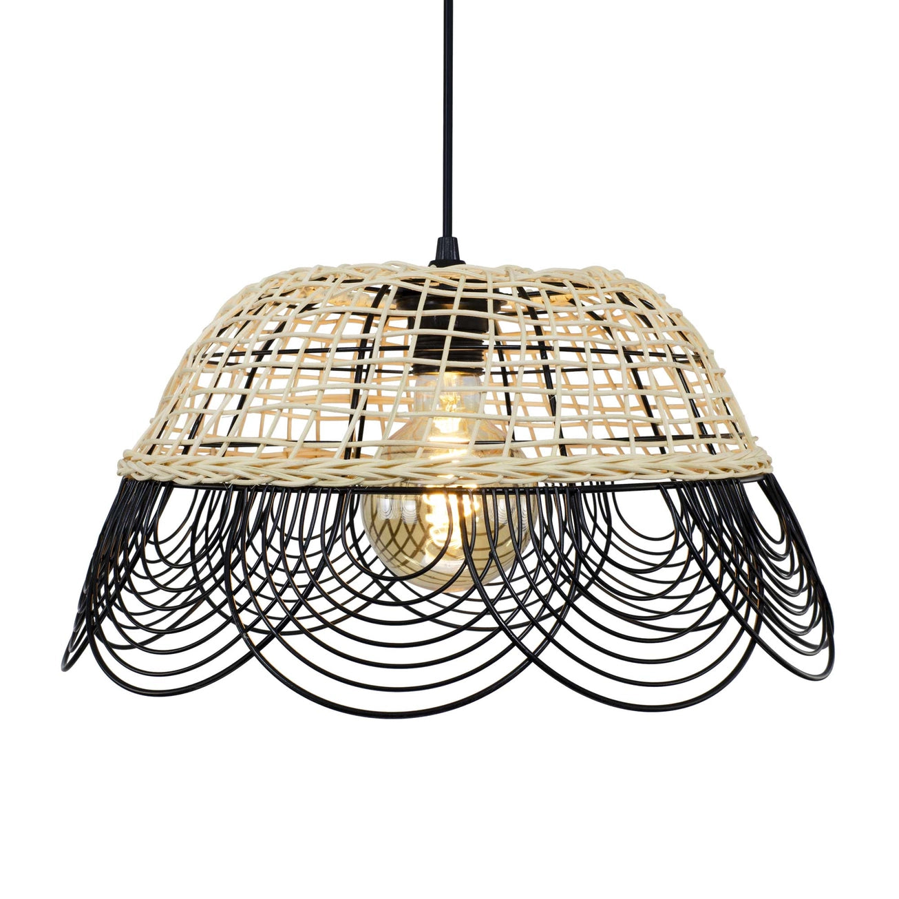 Candeeiro em Rattan natural e Metal - Vitang
