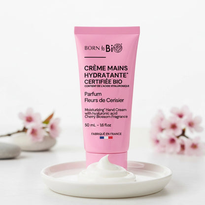 Creme de maos natural hidratante de flor de cerejeira para pele desidratada