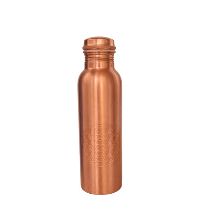 Garrafa de Água em Cobre Puro Mate Flor da Vida (950ml)
