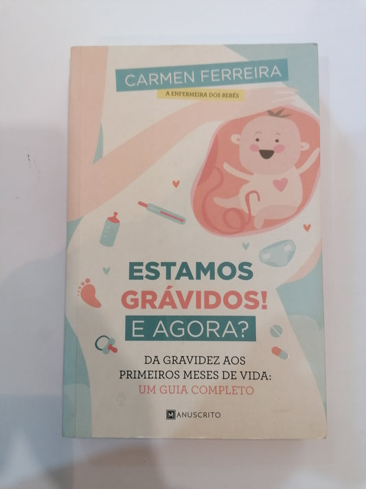 Guia da gravidez da Enfermeira Carmen Ferreira, capa ilustrada sobre os primeiros meses do bebé.