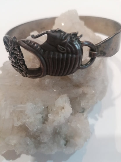 Pulseira Artesanal Faraó Tutankamon em Prata