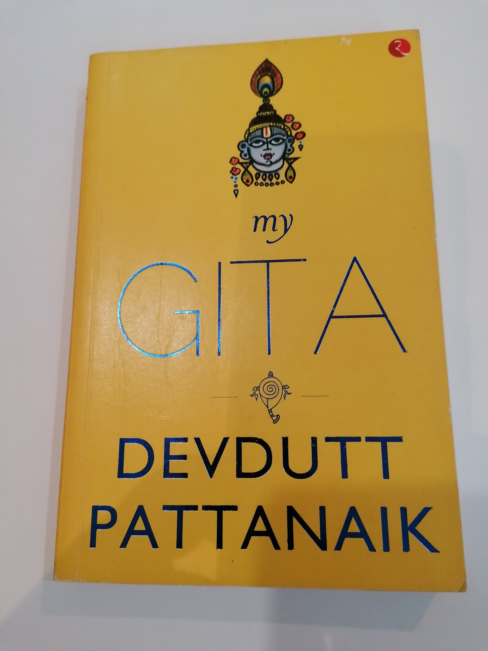 Livro My Gita de Devdutt Pattanaik sobre mitologia hindu, capa com arte tradicional indiana colorida.