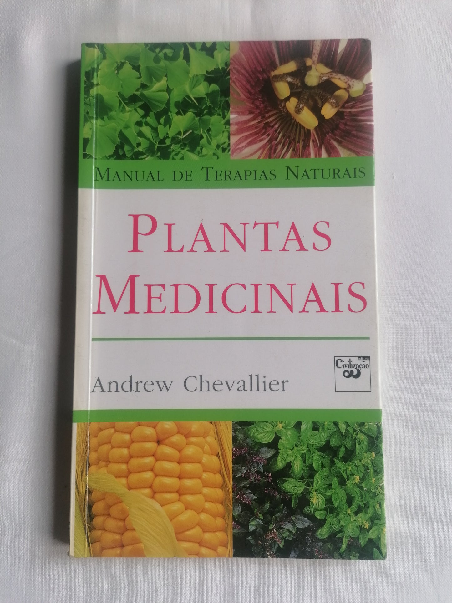  Capa do livro Plantas Medicinais de Andrew Chevallier, edição esgotada de 2001, em estado impecável com ilustrações botânicas.