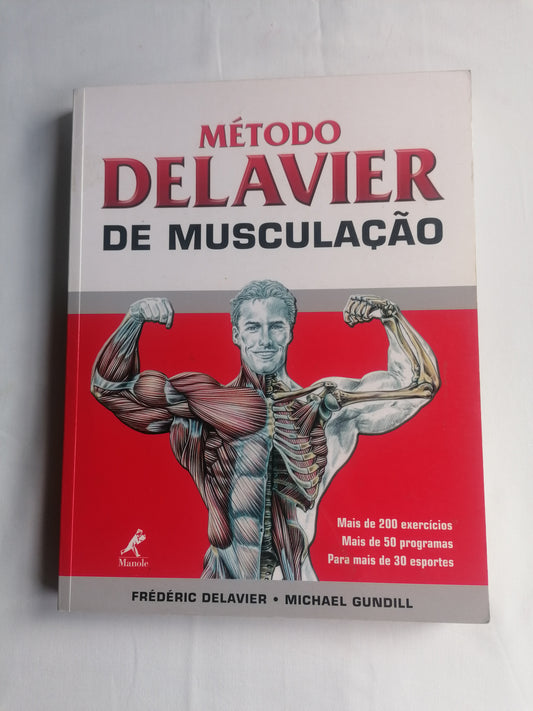 Capa do manual de musculação de Frédéric Delavier, com as famosas ilustrações anatómicas de músculos.