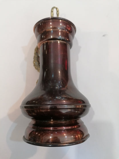 Pote de cobre vintage com asa e pega em latão marca Metalútil.