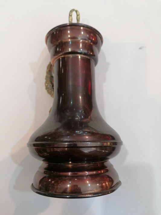 Pote de cobre vintage com asa e pega em latão marca Metalútil.