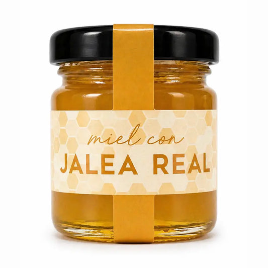 Frasco de Mel com Geleia Real Fresca de 50g, um suplemento e adoçante natural para energia e imunidade