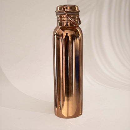 Garrafa de Água em Cobre Puro Polido com Pega 950ml – Garrafa Ayurvédica Alcalinizante