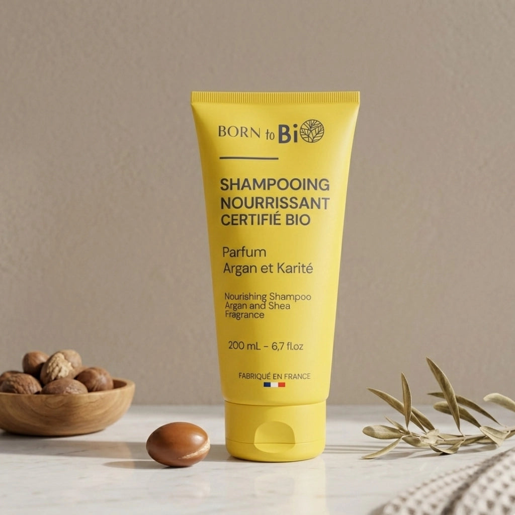 Champo natural para cabelos secos e danificados com condicionador vegetal Born to Bio