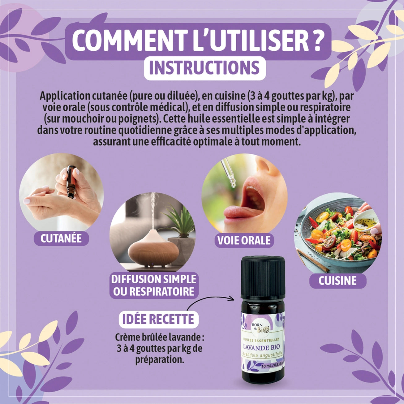 Oleo essencial de lavanda pura Bio Seasons para aromaterapia e bem estar