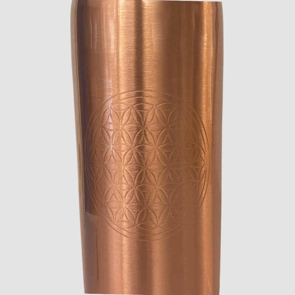 Garrafa de Água em Cobre Puro Flor da Vida (950ml)