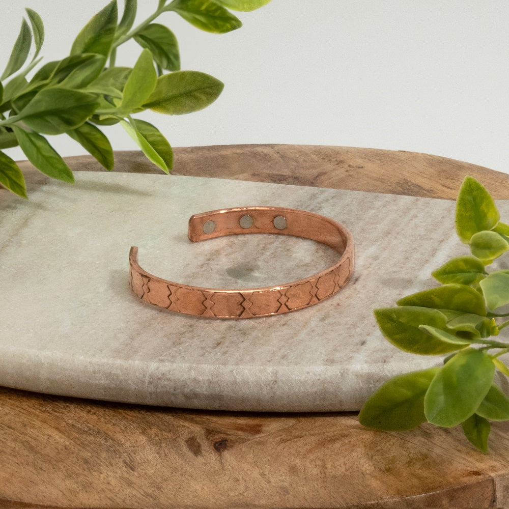 1 - Pulseira Cobre com 6 Ímans