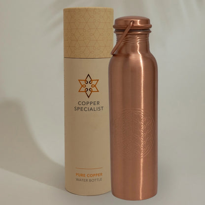 Garrafa de Água em Cobre Puro Flor da Vida (950ml)