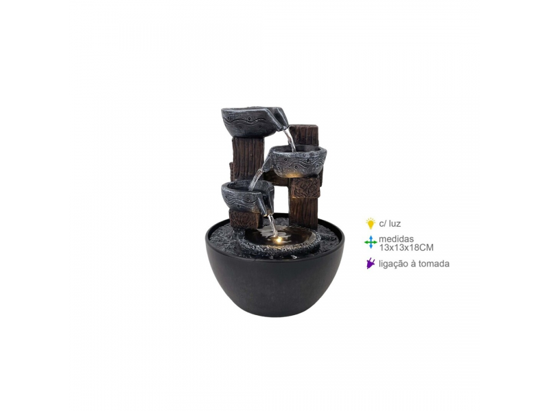 Fonte Decorativa em Resina com Luz LED – 13x13x18 cm