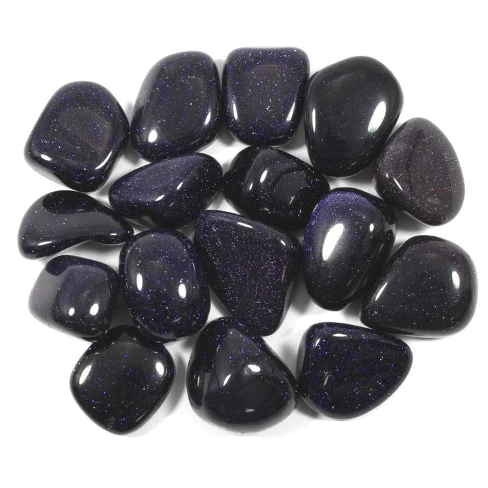 Pedra Aventurina Ouro Azul Rolada com brilho intenso
