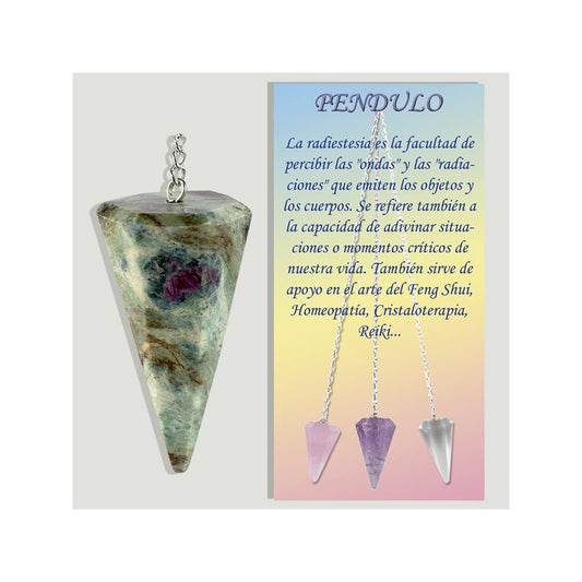 Pêndulo Pedra Natural - Zoisita Rubi