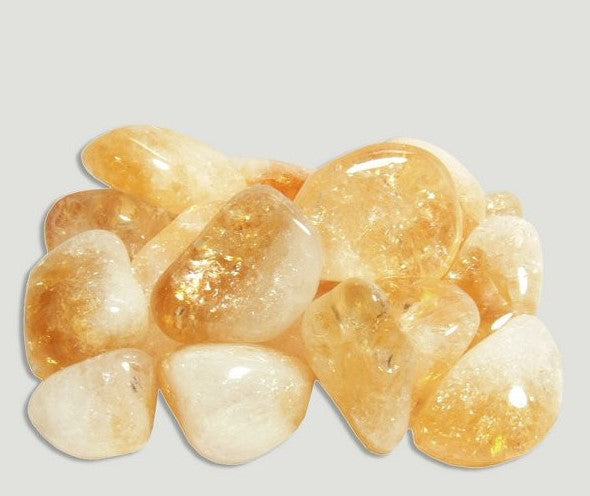 Pedra rolada Citrino natural de cor amarela vibrante para atração de prosperidade e abundância