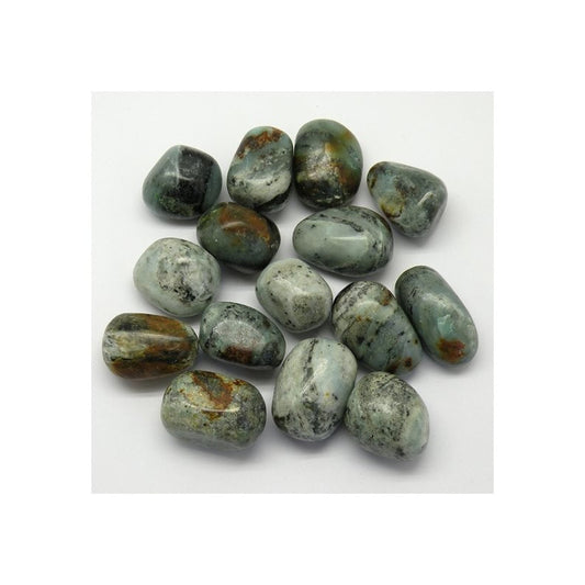 Pedra rolada de Opalo Andino com tons suaves e naturais, representando a conexão com a Terra Mãe e a Deusa Pachamama