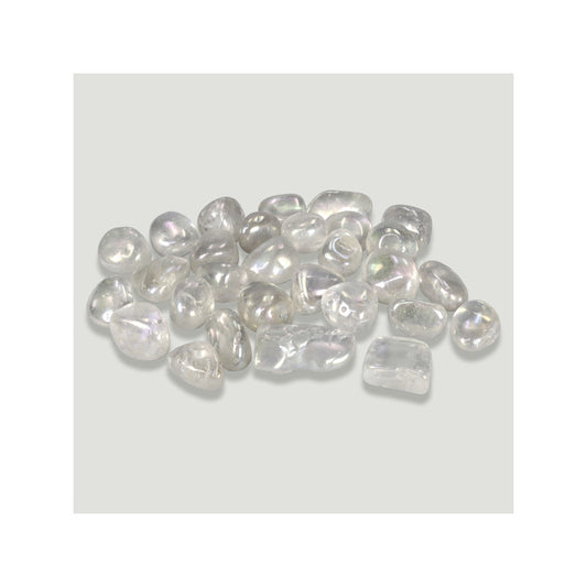 Pedra rolada de Cristal de Quartzo de tamanho médio com transparência natural e polimento suave