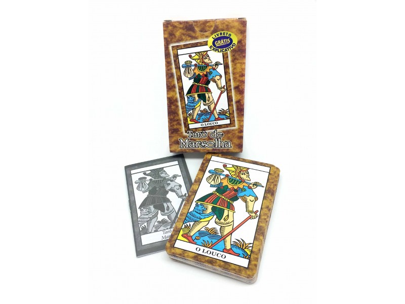 Embalagem original do Tarot de Marselha com os 22 Arcanos Maiores
