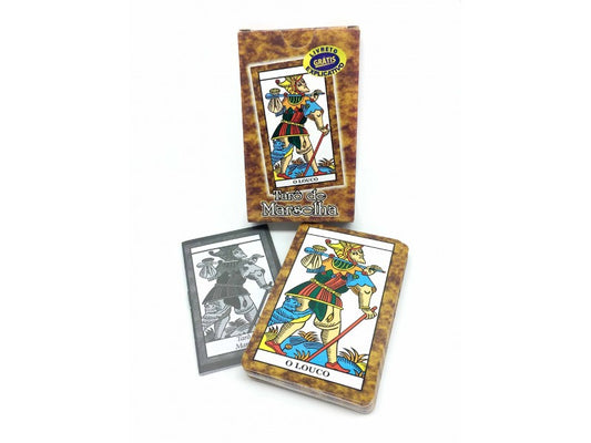 Embalagem original do Tarot de Marselha com os 22 Arcanos Maiores
